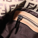 FENDI Zucchino Canvas Mamma Baguette Shoulder Bag Beige Silver Auth 189270A-23