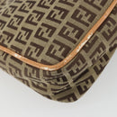 FENDI Zucchino Canvas Shoulder Bag Beige Auth 189271-16