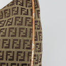 FENDI Zucchino Canvas Shoulder Bag Beige Auth 189271-10