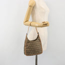 FENDI Zucchino Canvas Shoulder Bag Beige Auth 189271-22