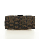 FENDI Zucca Canvas Mamma Baguette Shoulder Bag Black Brown Auth 189272V-5