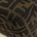 FENDI Zucca Canvas Mamma Baguette Shoulder Bag Black Brown Auth 189272V-18