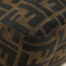 FENDI Zucca Canvas Mamma Baguette Shoulder Bag Black Brown Auth 189272V-19