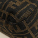 FENDI Zucca Canvas Mamma Baguette Shoulder Bag Black Brown Auth 189272V-20