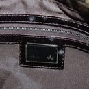 FENDI Zucca Canvas Mamma Baguette Shoulder Bag Black Brown Auth 189272V-23