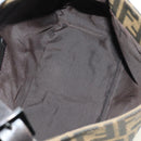 FENDI Zucca Canvas Mamma Baguette Shoulder Bag Black Brown Auth 189272V-10