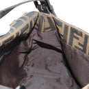 FENDI Zucca Canvas Mamma Baguette Shoulder Bag Black Brown Auth 189272V-24