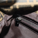 FENDI Zucca Canvas Mamma Baguette Shoulder Bag Black Brown Auth 189272V-26