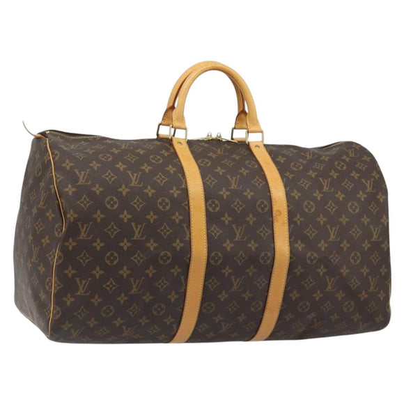 LOUIS VUITTON Monogram Keepall 55 Boston Bag M41424 LV Auth 189275