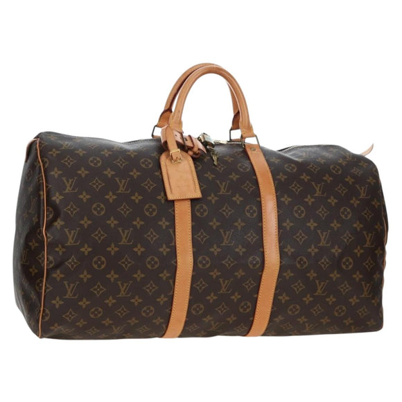 LOUIS VUITTON Monogram Keepall 55 Boston Bag M41424 LV Auth 189276V
