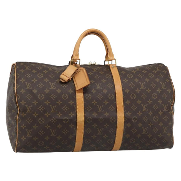 LOUIS VUITTON Monogram Keepall 55 Boston Bag M41424 LV Auth 189278V