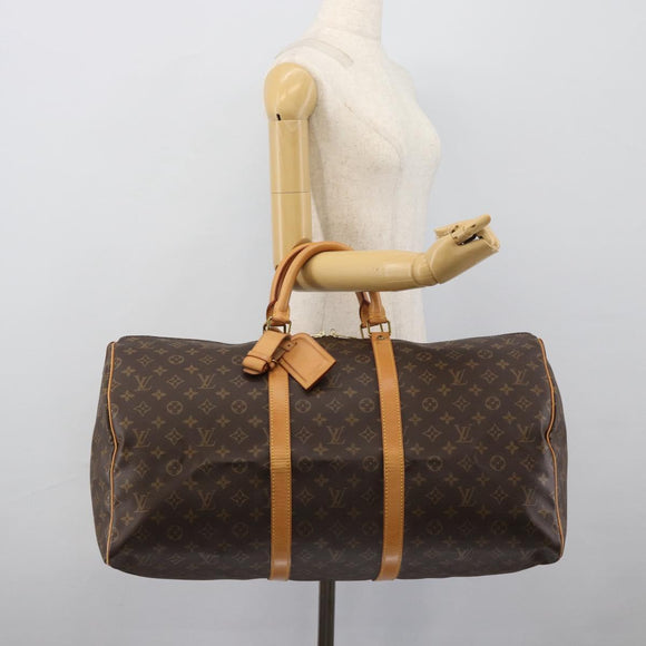 LOUIS VUITTON Monogram Keepall 55 Boston Bag M41424 LV Auth 189278V