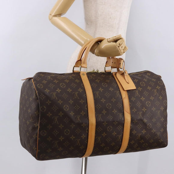 LOUIS VUITTON Monogram Keepall 50 Boston Bag M41426 LV Auth 189279V