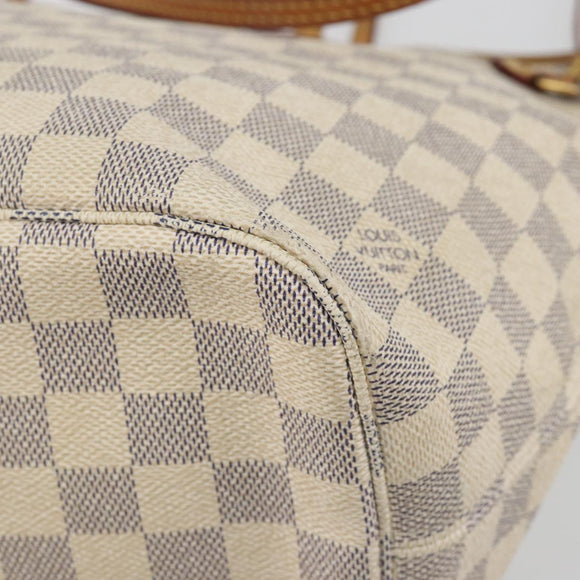 LOUIS VUITTON Damier Azur Neverfull MM Tote Bag N41605 LV Auth 189288