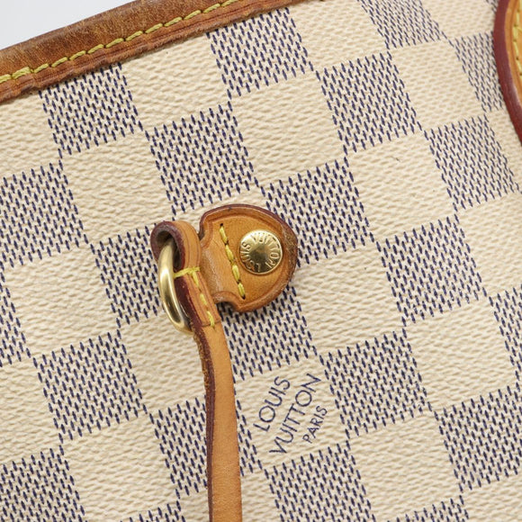 LOUIS VUITTON Damier Azur Neverfull MM Tote Bag N41605 LV Auth 189288