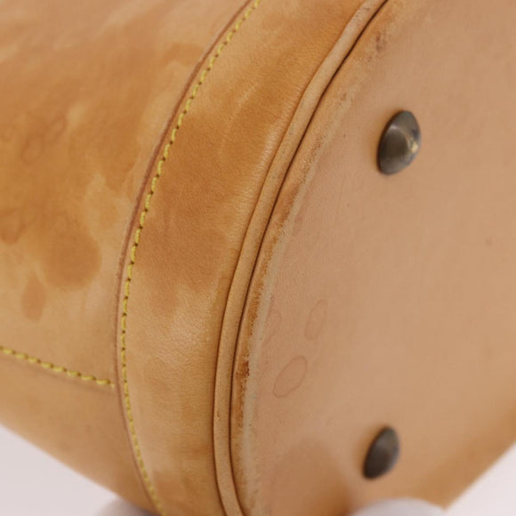LOUIS VUITTON Nomad leather Bucket PM Shoulder Bag Beige M85001 LV Auth 189289
