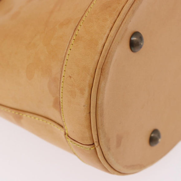 LOUIS VUITTON Nomad leather Bucket PM Shoulder Bag Beige M85001 LV Auth 189289