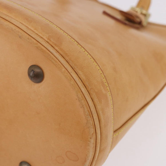 LOUIS VUITTON Nomad leather Bucket PM Shoulder Bag Beige M85001 LV Auth 189289
