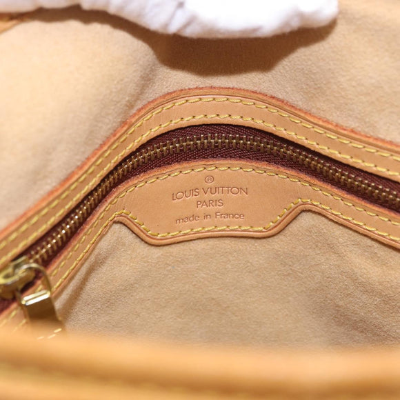 LOUIS VUITTON Nomad leather Bucket PM Shoulder Bag Beige M85001 LV Auth 189289