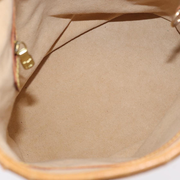 LOUIS VUITTON Nomad leather Bucket PM Shoulder Bag Beige M85001 LV Auth 189289