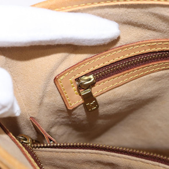 LOUIS VUITTON Nomad leather Bucket PM Shoulder Bag Beige M85001 LV Auth 189289
