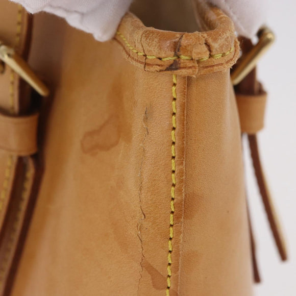 LOUIS VUITTON Nomad leather Bucket PM Shoulder Bag Beige M85001 LV Auth 189289