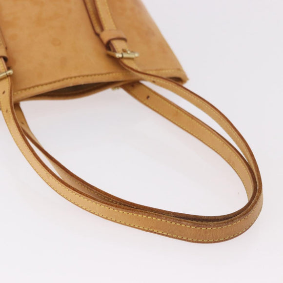 LOUIS VUITTON Nomad leather Bucket PM Shoulder Bag Beige M85001 LV Auth 189289