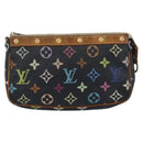 LOUIS VUITTON Multicolor Pochette Accessoires Pouch Black M92648 LV Auth 189291-13