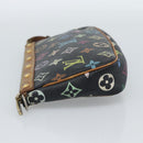 LOUIS VUITTON Multicolor Pochette Accessoires Pouch Black M92648 LV Auth 189291-3