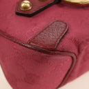 GUCCI GG Canvas Horsebit Hand Bag Pink Gold 120984 Auth 189295V-8