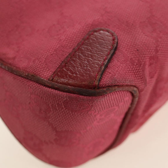 GUCCI GG Canvas Horsebit Hand Bag Pink Gold 120984 Auth 189295V