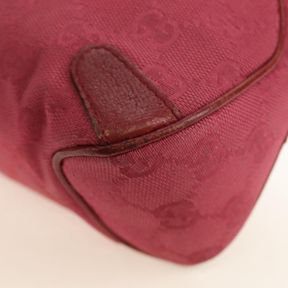 GUCCI GG Canvas Horsebit Hand Bag Pink Gold 120984 Auth 189295V