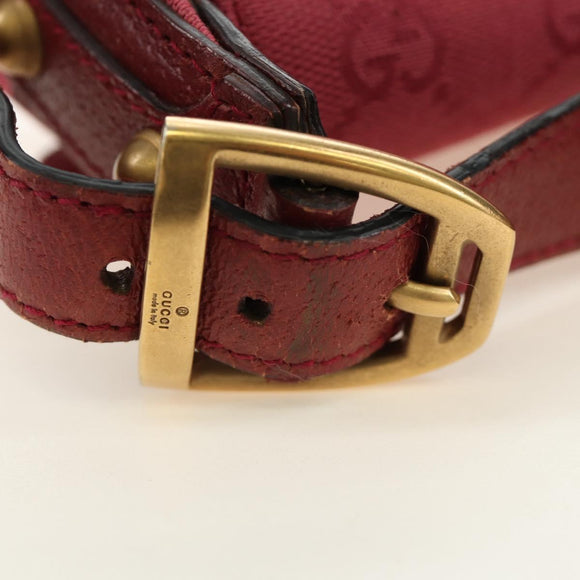 GUCCI GG Canvas Horsebit Hand Bag Pink Gold 120984 Auth 189295V