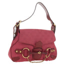 GUCCI GG Canvas Horsebit Hand Bag Pink Gold 120984 Auth 189295V-1