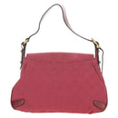 GUCCI GG Canvas Horsebit Hand Bag Pink Gold 120984 Auth 189295V-2