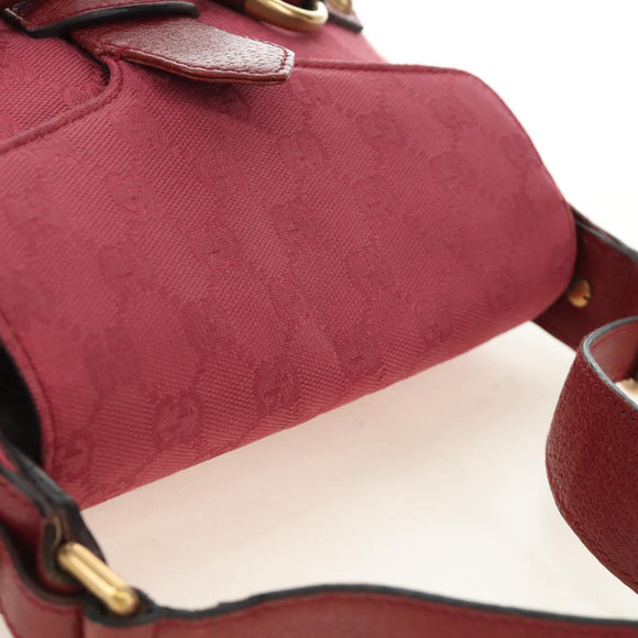 GUCCI GG Canvas Horsebit Hand Bag Pink Gold 120984 Auth 189295V