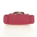 GUCCI GG Canvas Horsebit Hand Bag Pink Gold 120984 Auth 189295V-5