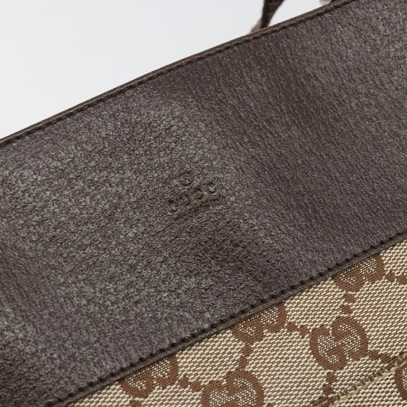 GUCCI GG Canvas Shoulder Bag Beige Silver 27639 Auth 189298A