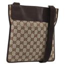 GUCCI GG Canvas Shoulder Bag Beige Silver 27639 Auth 189298A-1