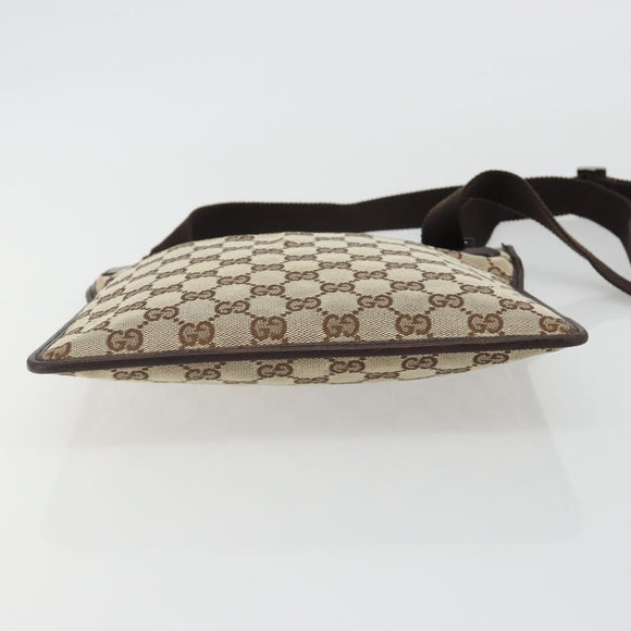 GUCCI GG Canvas Shoulder Bag Beige Silver 27639 Auth 189298A