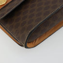 CELINE Macadam Canvas Medallion Shoulder Bag PVC Leather Brown Gold Auth 189300-14