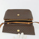 CELINE Macadam Canvas Medallion Shoulder Bag PVC Leather Brown Gold Auth 189300-10