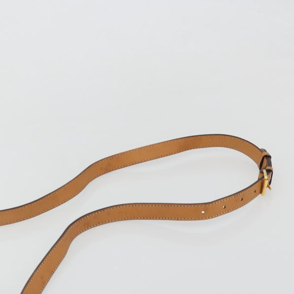 CELINE Macadam Canvas Medallion Shoulder Bag PVC Leather Brown Gold Auth 189300