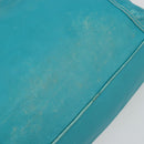 CELINE Tote Bag Leather Blue Gold Auth 189301-9