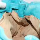 CELINE Tote Bag Leather Blue Gold Auth 189301-20
