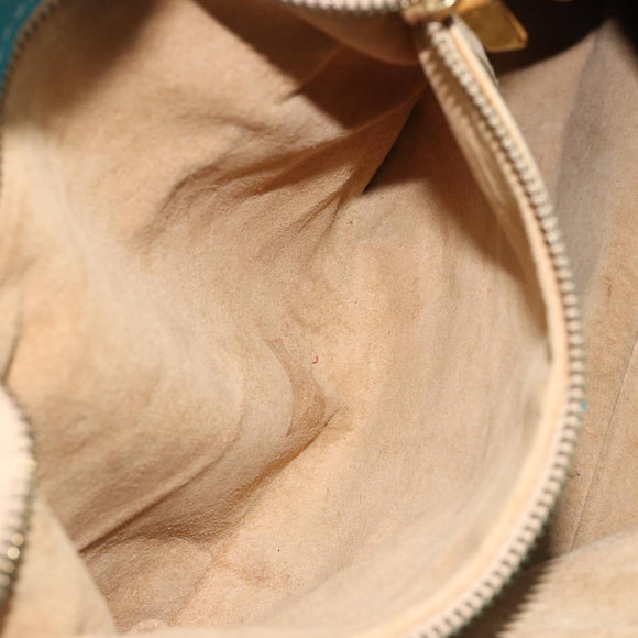 CELINE Tote Bag Leather Blue Gold Auth 189301