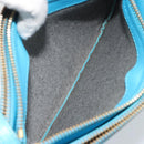 CELINE Trio Shoulder Bag Leather Light Blue Gold Auth 189302-20