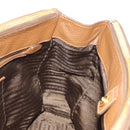 PRADA Hand Bag Vittero Dino Leather Brown Gold Auth 189305V-22