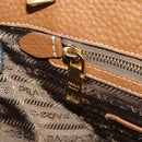 PRADA Hand Bag Vittero Dino Leather Brown Gold Auth 189305V-24