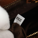 PRADA Hand Bag Vittero Dino Leather Brown Gold Auth 189305V-11
